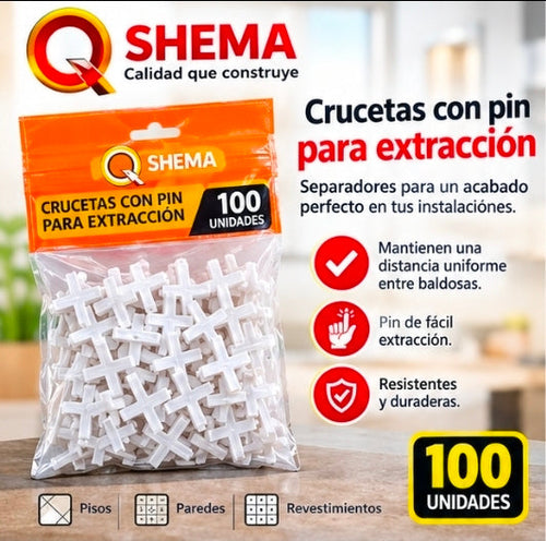 Crucetas con pin para extracción | Paquete de 100 unidades