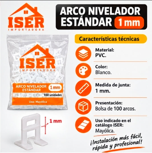 Arco nivelador estándar ISER de 1 mm | Bolsa de 100 unidades