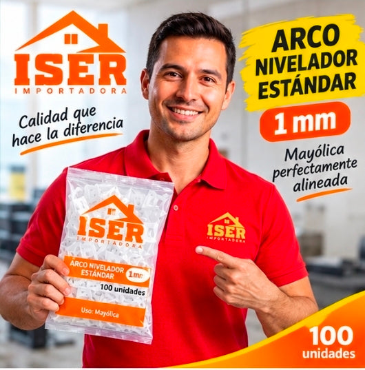 Arco nivelador Premium ISER para porcelanato | Bolsa de 100 unidades