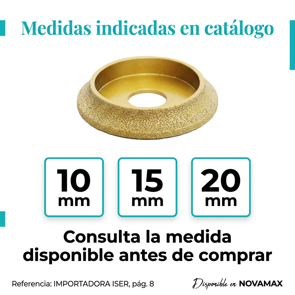 Medidas de referencia del catálogo, sujetas a confirmación de disponibilidad