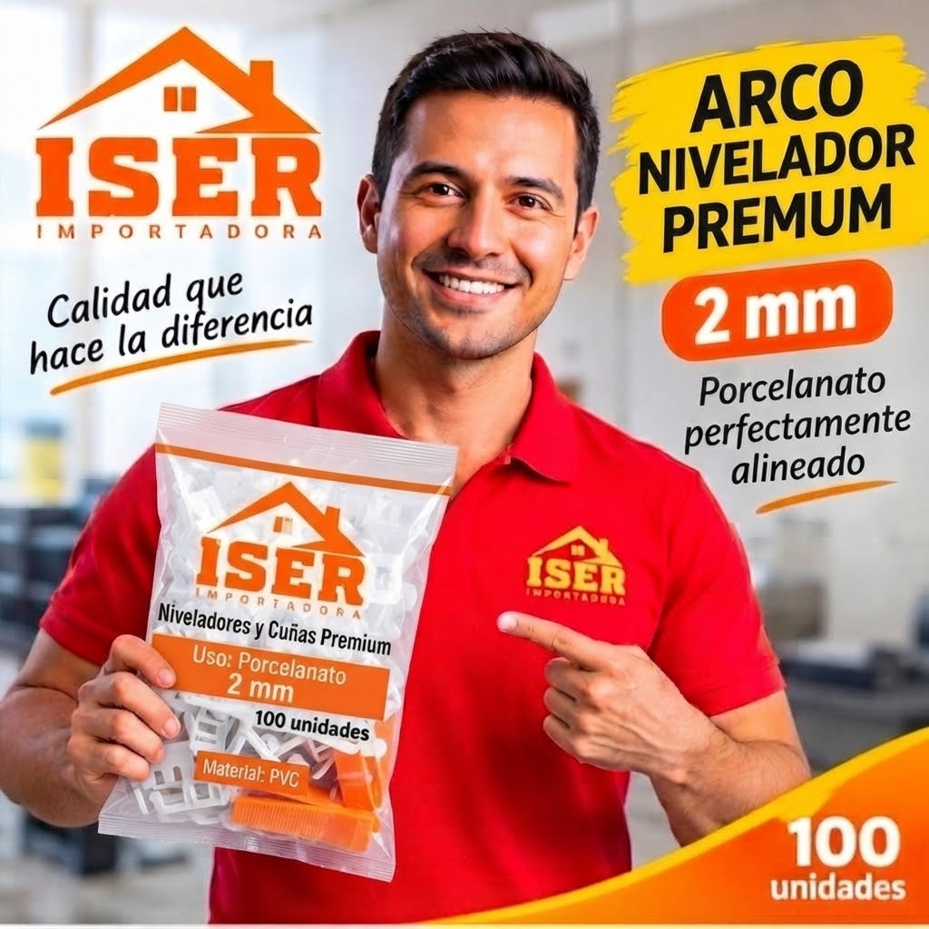 Arco nivelador Premium ISER para porcelanato | Bolsa de 100 unidades