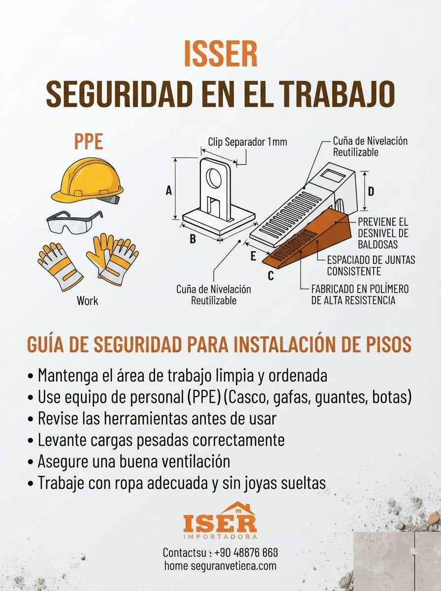 Arco nivelador Premium ISER para porcelanato | Bolsa de 100 unidades